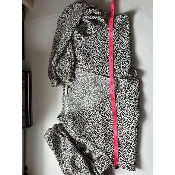 A NEW DAY Blouse Breathable Wrap-Front Floral Pattern Long Sleeves Black/White S - Picture 5 of 7